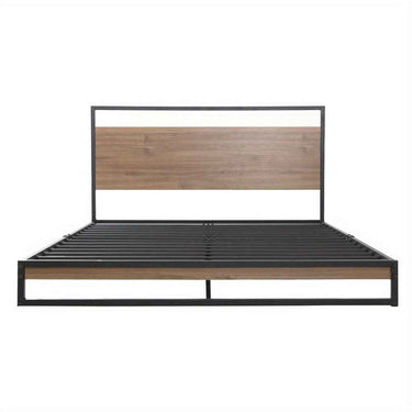 DANE Queen bed Metal & Wood Bed Frame | Industrial Modern Bed | ARTISS